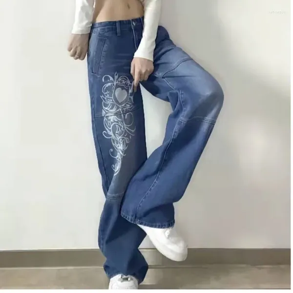 Jeans para mujeres 2023 Moda de moda Pantalones de mezclilla de piernas sueltas para adolescentes Feminino Boutique Women Ropa