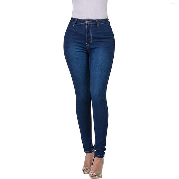 Jean femme 2023 mode femme couleur Pure taille haute droit-baril petits pieds été pantalons De Mujer # T2Q