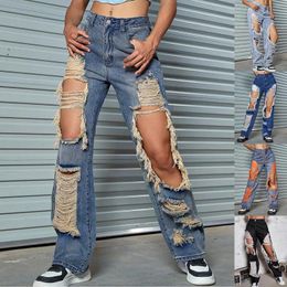 Jeans pour femmes 2023 pour femmes Booty Lifting Denim Jambe droite Chic Streetwear Pantalon de mode coréenne Pantalones de Mujer