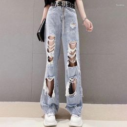 Dames Jeans 2023 Hoge Taille Ripped Hip Hop Losse 2XL Dames Broek Vintage Vrouwelijke Gescheurde Broek Streetwear