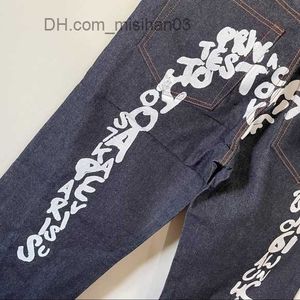 Jeans pour femmes 2023 New Ins Fashion Harajuku Tendance Jeans Impression Casual Y2K Jeans en sac Vêtements de rue Hip Hop Jeans noirs Jeans taille haute pour femmes Z230728