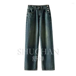 Jeans pour femmes 2023 Pantalon Pour Femme Streetwear Coton Polyester Spandex Do Old Boyfriend pour femmes Pantalons