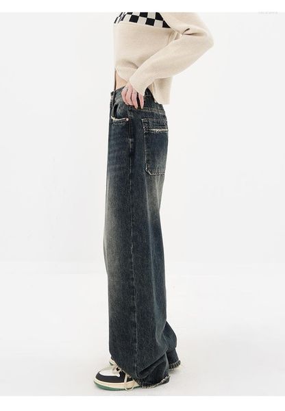 Jeans pour femmes 2023 Modèle Mode Femmes Harajuku Y2K Large Jambe Lâche Casual Denim Cargo Pantalon Version Coréenne Pantalon Long Marée