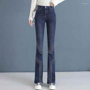 Jeans pour femmes 2023 printemps et automne taille haute Micro Flare Slim pantalons décontractés
