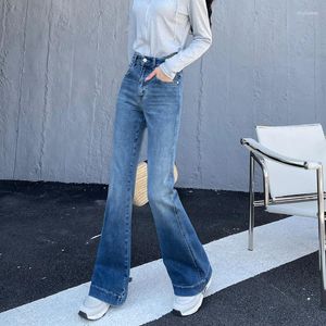 Damesjeans 2023-stijl Kleding Mode Contrasterende kleuren Mid-taille Vloerlange broek Knoop Rits Zak Lente