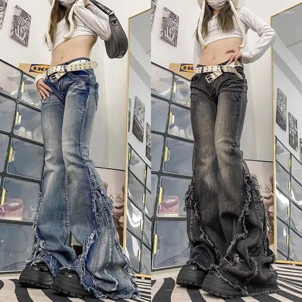 Jeans pour femmes 2023 Style Femmes Pantalons Taille haute Rétro Coréen Filles Porter Slim Fit de haute qualité Long Y2K Baggy