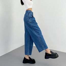 Dames Jeans 2023 Zomer TVVOVVIN Vintage Mode Veelzijdige Casual Hoge Taille Wijde Pijpen Cropped Banana Broek 9JTN