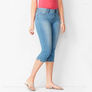 Jeans pour femmes 2023 été femmes genou longueur Denim Capri pantalon taille haute maigre mince Stretch sans couture imprimé Leggings Shorts