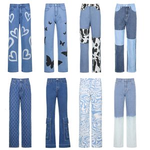 Dames jeans 2023 vrouwen blauwe denim high tailled chic mode Harajuku streetwear vintage broek y2k esthetiek 90s kleding 230206