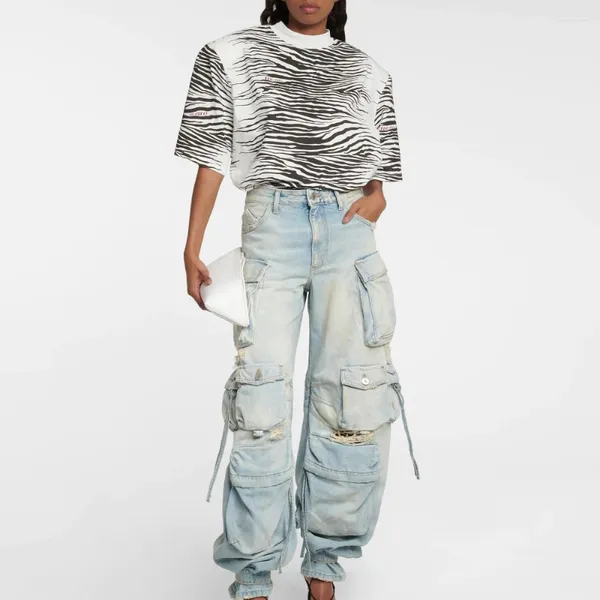 Jeans para mujer 2023 Mujeres Tendencia Algodón Heavy Craft Casual Pantalones de trabajo sueltos Y2K Ropa Moda Pantalones de alta calidad Sujetador