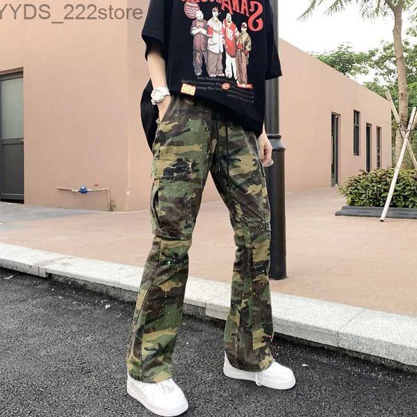 Jeans féminins 2023 Y2K Vêtements de rue Camouflage Pantanage de cargaison