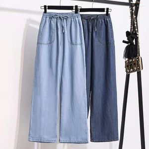 Jeans pour femmes 2024 Arrivée Summer haute taille Femmes mince coton Denim Pantalon de longueur de cheville