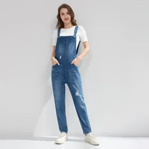 Jeans pour femmes 2024 Automne et hiver Femmes Casual Blue Salopette Mode Coton Dames Pantalon