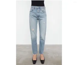 Damesjeans 2024 Casual vrouwen met gescheurde gaten en dunne broek met franjes