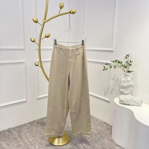 Jeans pour femmes 2024 haute qualité beige femmes printemps été automne hiver coton pantalon large jambe