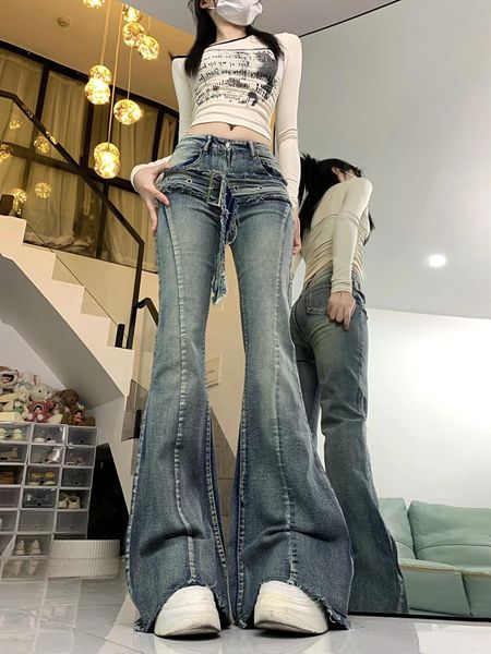 Les modèles de la version coréenne de Jeans 2024 pour femmes cultivent le sens moral du personnage de conception haute taille pour wome