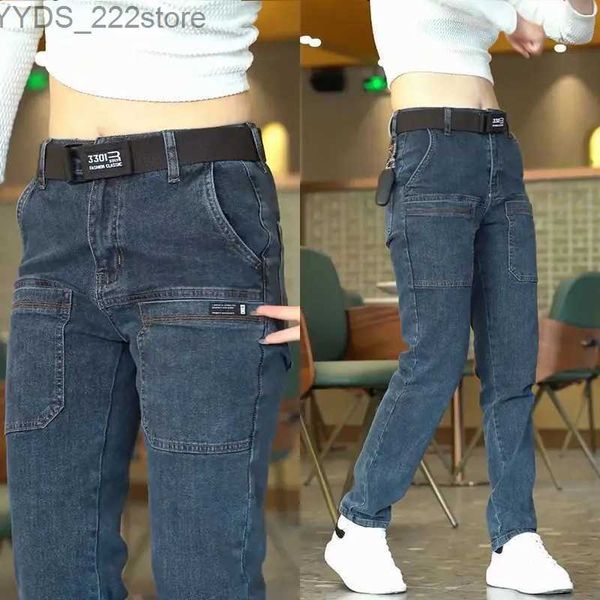 Jeans para mujeres 2024 Nuevos jeans ajustados para hombre coreano Y2K Producto azul retro Pantalones de mezclilla para hombres Jeans casuales Jeans pantalones yq240423