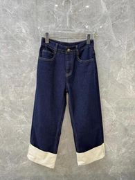 Jeans pour femmes 2024 Spring Casual Denim Pantalon pour femmes de haute qualité Chic Luxe Droit Tutu
