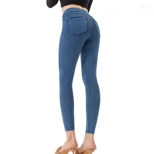 Jeans pour femmes 2024 Stretch taille haute Yoga minceur hanche relever double poche sport décontracté pantalon de fitness