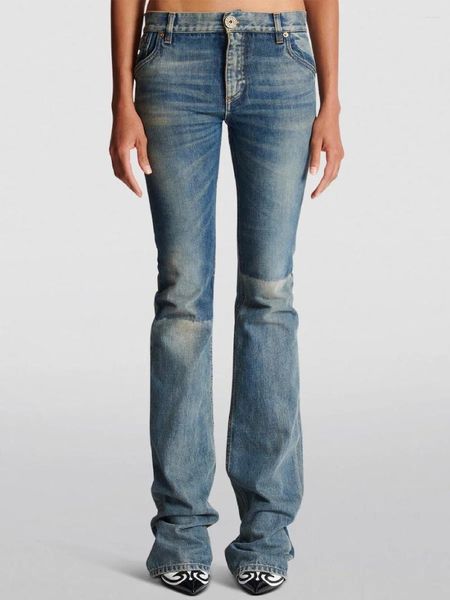 Jeans pour femmes 2024 tendances coton lavé décontracté maigre taille haute femmes pantalons Y2k vêtements mode qualité pantalon soutien-gorge