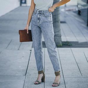 Jeans pour femmes 2024 Femme taille haute Slim Fit Vintage Streetwear Casual Mode Stretch Bleu Crayon Pantalon