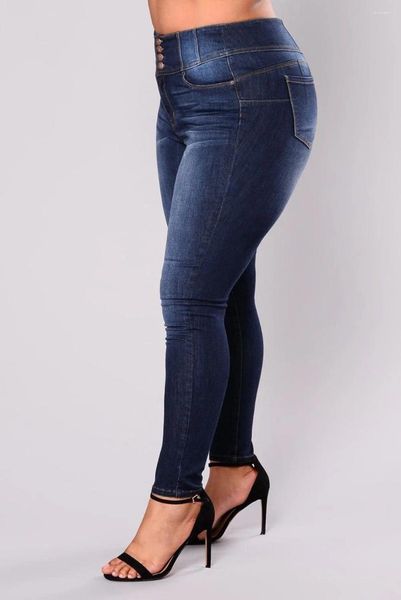 Jeans féminins 2024 Femme plus taille haute taille skinny denim fat maman L-5xl Qualité