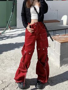 Dames jeans 2024 vrouwen hoge taille jeans lente Koreaanse mode kwastje wijd been broek Harajuku vrouwelijke streetwear losse denim broek nieuwe 240423