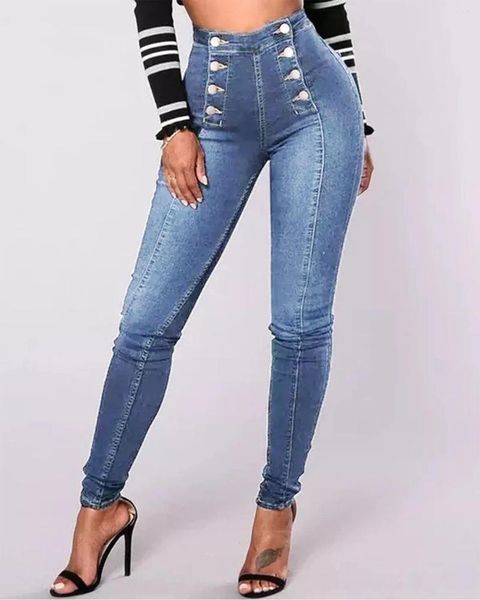 Jeans pour femmes 22High-Waist Stretch Slim-Fit Façage Ultimate Hip to Sexy Figure Long Denim