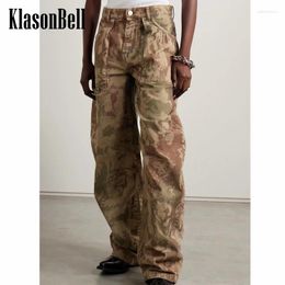 Jeans féminins 4.17 Klasonbell High Street Camouflage Impression de coton Pantalon Denim Lettre broderie Allmatches Casual