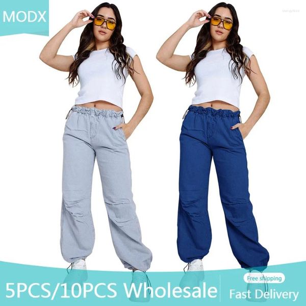 Jeans de mujer 5/10 PCS Mujeres al por mayor Pantalones Denim Sexy Slim Fashion Casual Y2K Personalidad Stretch Pocket Elástica M11954