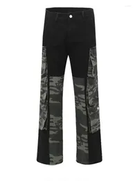 Jeans para mujer Camuflaje americano Multi-bolsillo Costura Ropa juvenil Es pantalones casuales sencillos Y2K Lady Cargo