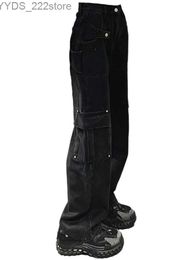 Jeans pour femmes pantalon de produit américain Y2K Gothic Street Clothing Hip-Hop Multi Pocket Panters Black Casual Womens Cotton Denim Full Longle Design YQ240423