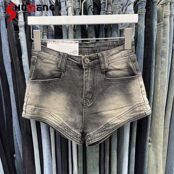 Jeans femme américain rétro fille Denim Shorts 2023 été mode court minceur élastique hanche a-ligne Sexy pantalon