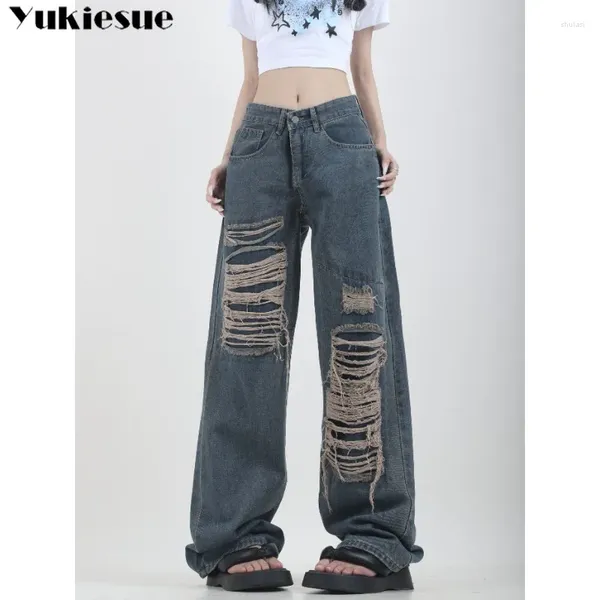 Jeans féminins American Retro Loose Trend Straight Loug-leg Pantal