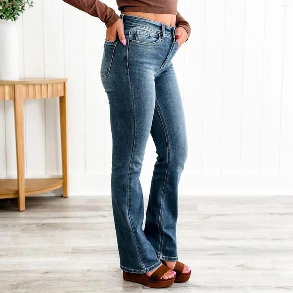 Jeans pour femmes American Vintage Flare Femmes Spring Summer High Taist Slim Stretch Bootcut Pantal