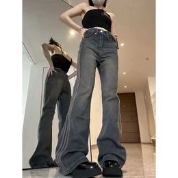 Jeans pour femmes jeans vintage américain pour les femmes esthétique pantalon de flaasion à faible hauteur