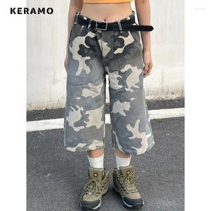 Jeans pour femmes American Y2k Harajuku High Waist Street Style Fashion Mid Long Shorts 2024 Summer Femmes Retrod Denim Sweet Loose Fit Denim