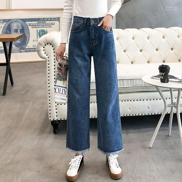 Vrouwen Jeans Enkellange Vrouwen Wijde Pijpen Broek 2022 Zomer Herfst Femme Broek Plus Size 32 Dames Chic Mom Hoge Taille Vrouwen