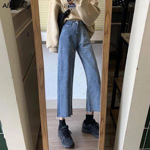 Jeans pour femmes longueur de la cheville femme y2k haute taille de style coréen collège collégial spring tout-correspond-match simple hétéro