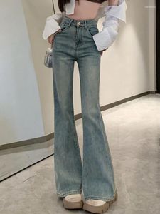 Vrouwen Jeans Anlyxi Y2k Elegante Vrouwen Hoge Taille Frankrijk Designer Flare Broek Vrouwelijke Bodycon Koreaanse Mode Denim 2023