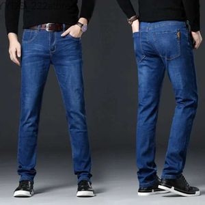 Dames jeans herfst en winter heren wol warme jeans mode zakelijke broek retro klassieke jeans broek casual elastische slanke fit jeans yq240423
