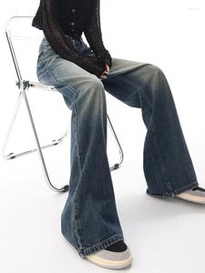 Dames jeans herfst retro yk2 unieke slanke fit knop hoge taille losse Amerikaanse eenvoudige casual mode in S-XL-maten
