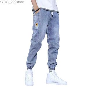 Jeans féminins automne Blue Blue Cargo Jeans Mens Street Vêtements Denim Jogging Pantal