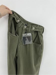 Dames jeans herfst dames groene jeans hoge taille los rechte wide been denim vrouwelijke y2k casual streetwear vintage dweilen dweilen 230310