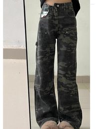 Dames Jeans Baggy Camouflage Groene Cargo Broek Vrouwen Y2K Hippie Laagbouw Retro Streetwear Harajuku Leger Wijde Pijpen Denim Broek