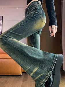Jeans pour femmes Baggy Flare Vintage coréen taille basse Cowboy pantalon Harajuku Denim pantalon années 90 esthétique Y2k années 2000 vêtements trash