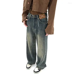 Jeans féminins baggy pour femmes y2k pantalon de petit ami vintage basse montée vestiment