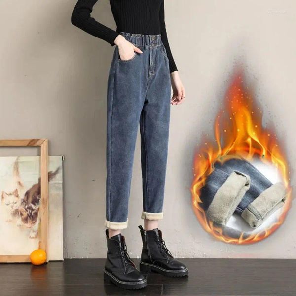 Jeans de mujeres Biyaby elástica terciopelo Mujeres casuales Match ELLO CASA PANTANTES DE PANETAS HELCOS