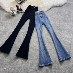 Jeans Femme noir bleu taille haute Skinny Denim Flare pour femmes 2023 Vintage cloche bas Leggings jambe large Y2K Femme pantalon