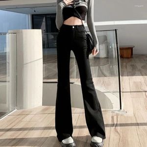 Jeans pour femmes skinny à taille haute noire pour élastique classique sexy respirant fond de cloche Pant
